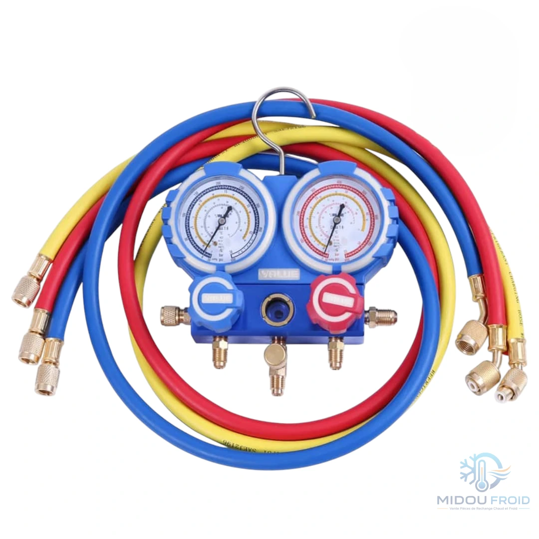 JEUX MANO MANIFOLD + FLEXIBLE R22 .R410 R404.R134 — 3