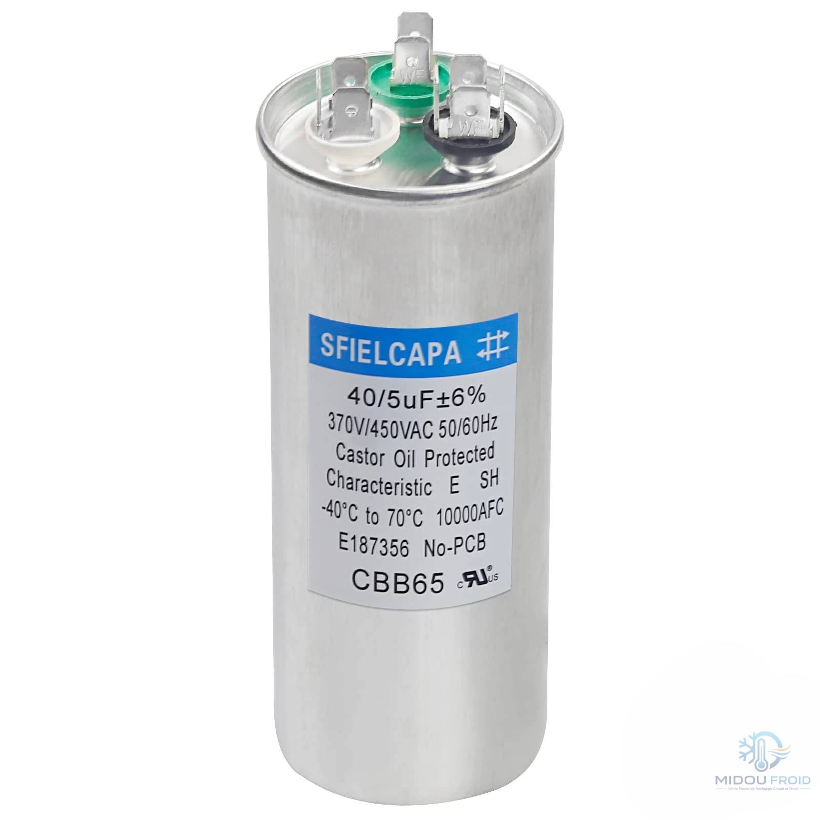 CONDENSATEUR CLIM 40UF+5UF -450VAC